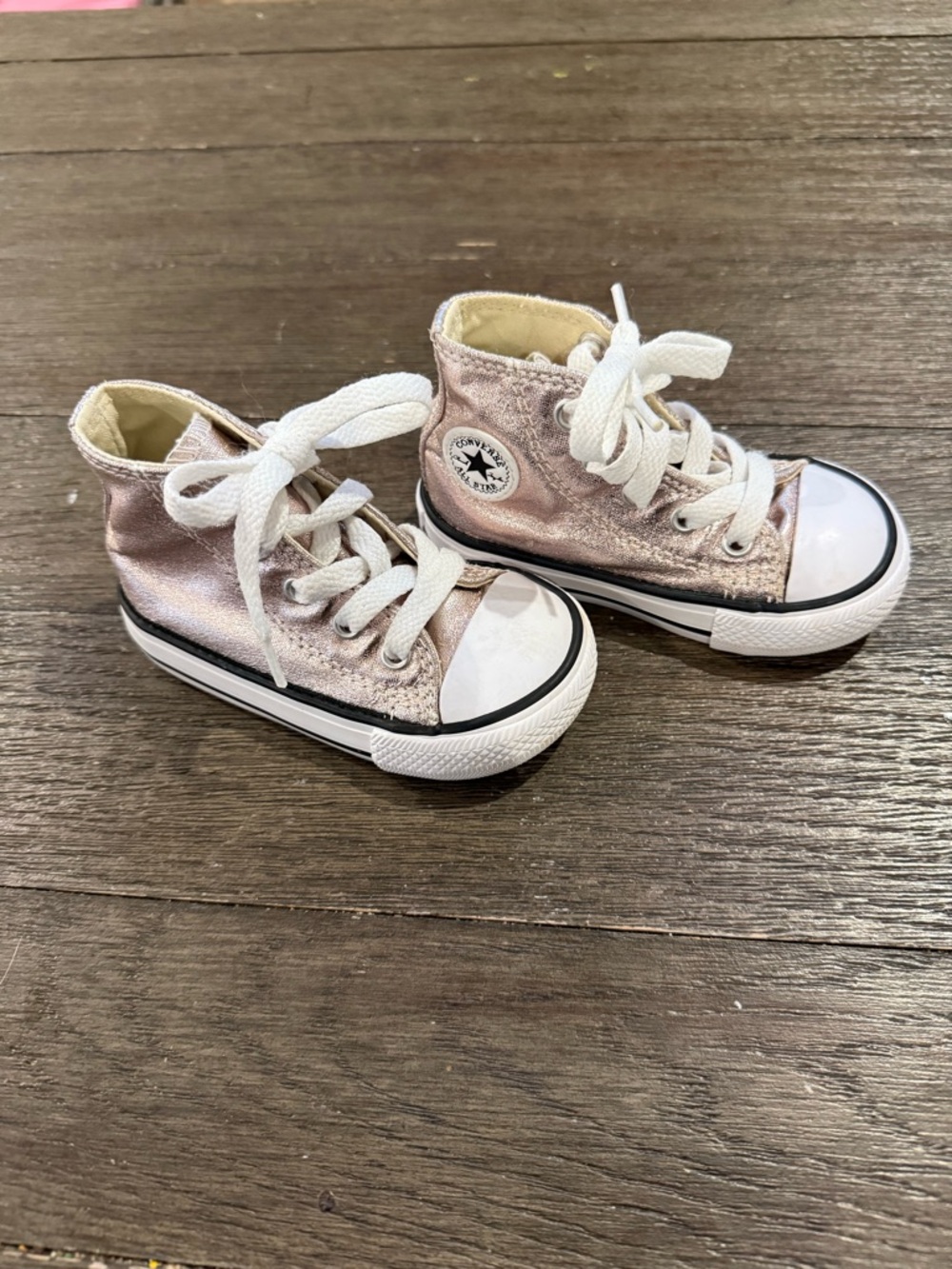 Converse Kids Metallic Rose High Top Sneakers